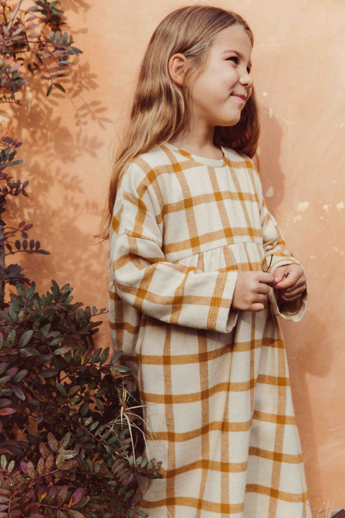 Mustard Check Oversized Dress