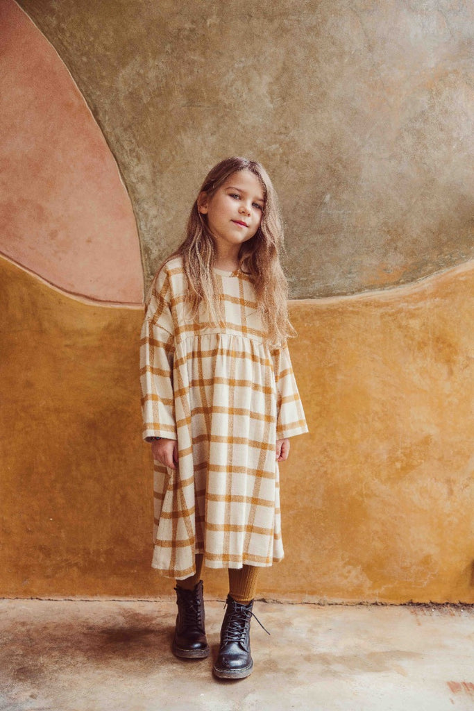 Mustard Check Oversized Dress